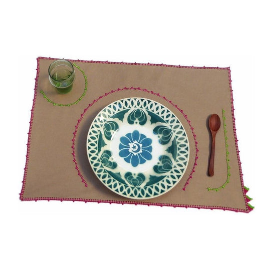 【Leo Atlante】刺繍ランチョンマット beige