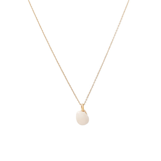 【Helena Rohner】tiny ceramic egg gold plated brass pendant_ecru