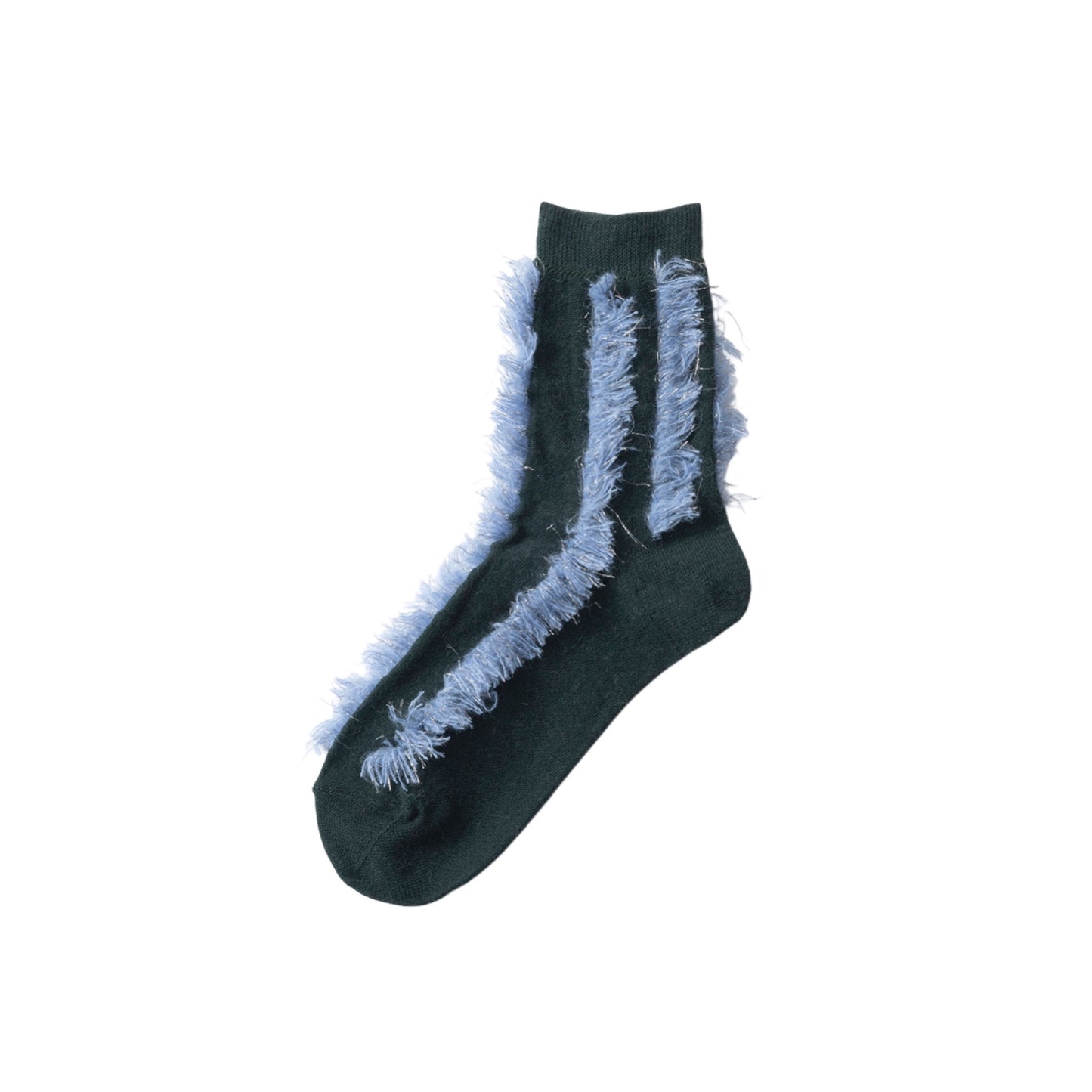 【TRICOTE】STRIPE FAKE FUR SOCKS