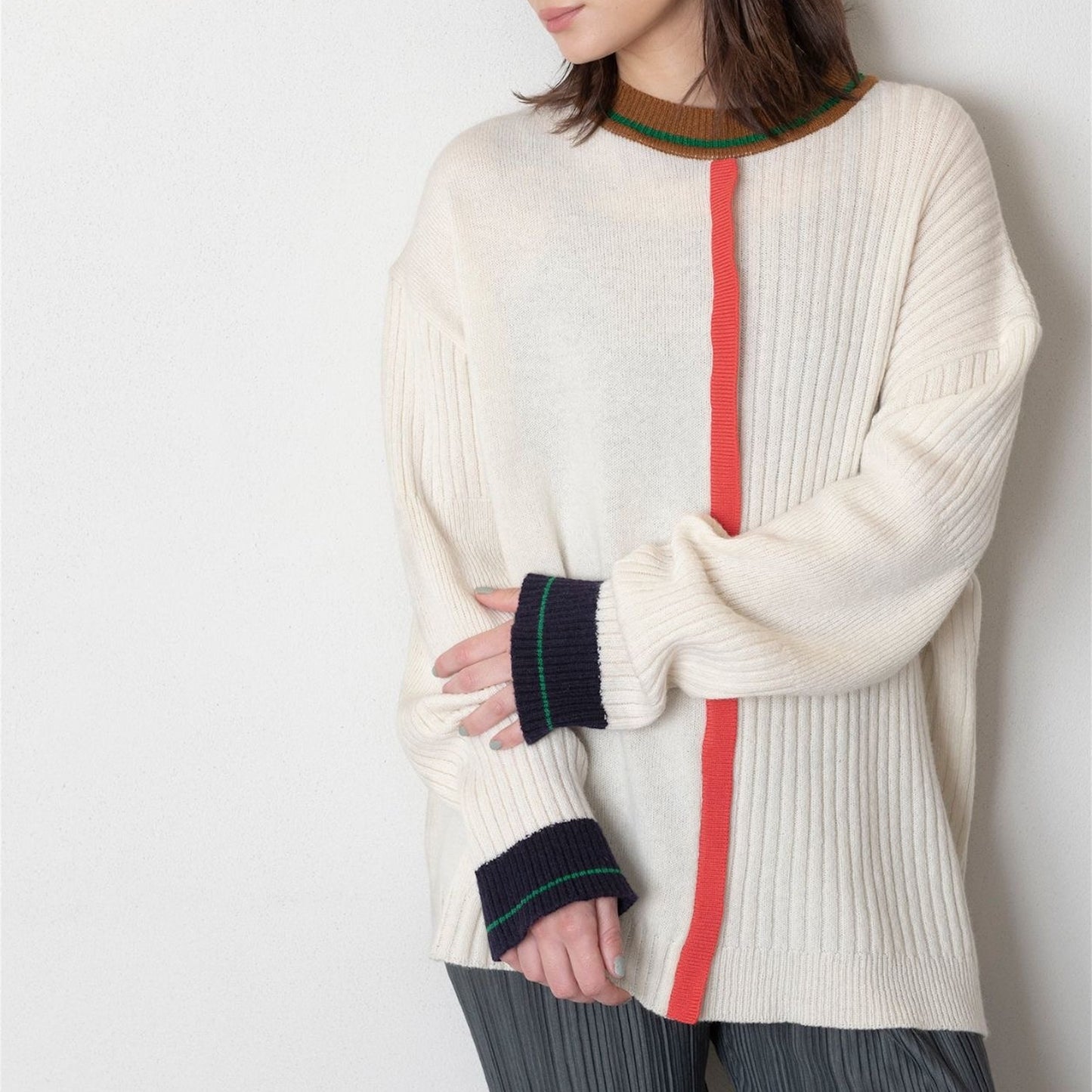 【TRICOTE】CENTER LINE OVER SWEATER