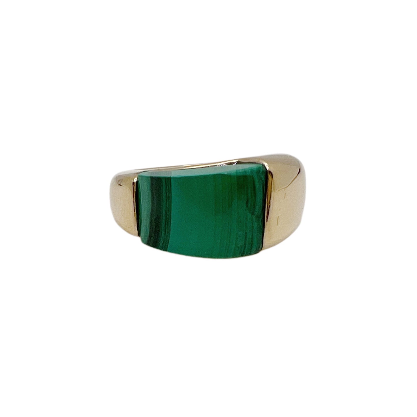 【Helena Rohner】round gold plated brass ring with malachite