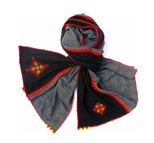 【Leo Atlante】NEDNESS Scarf_black red edge