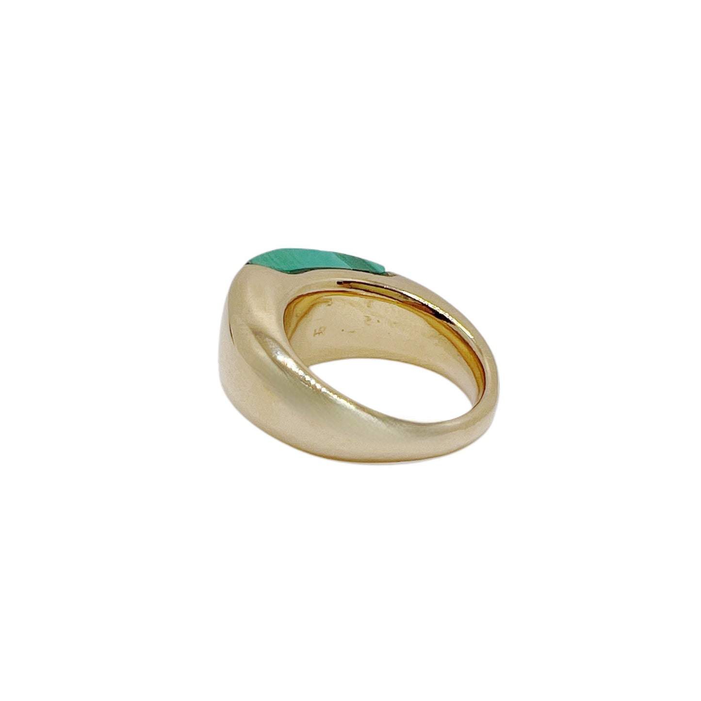 【Helena Rohner】round gold plated brass ring with malachite