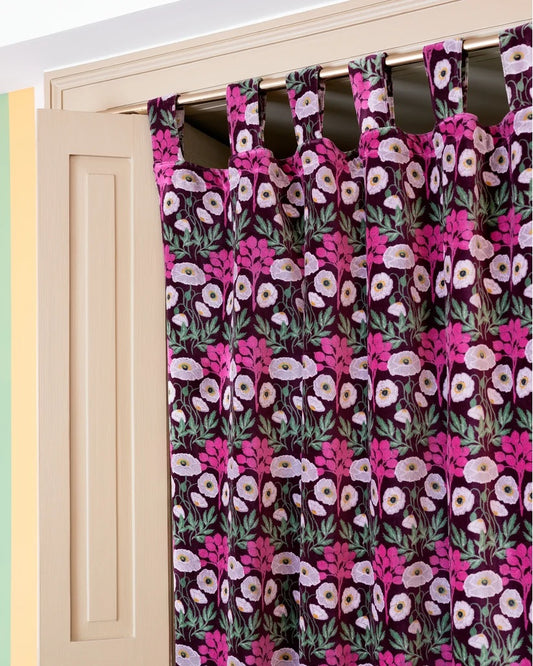 【Les Touristes】Velvet curtain_poppy-fig
