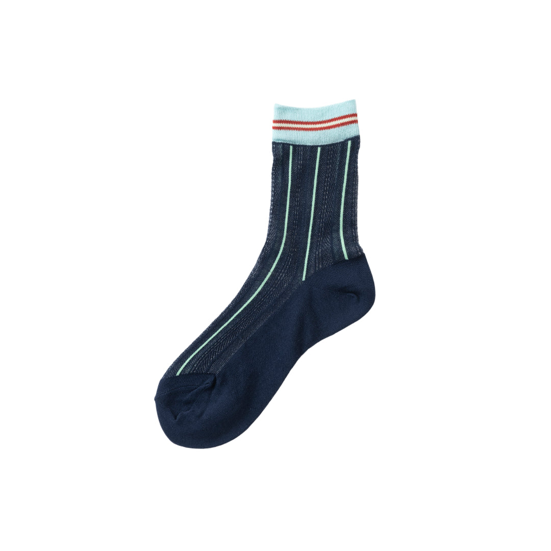 【TRICOTE】STRIPE SHEER MESH SOCKS