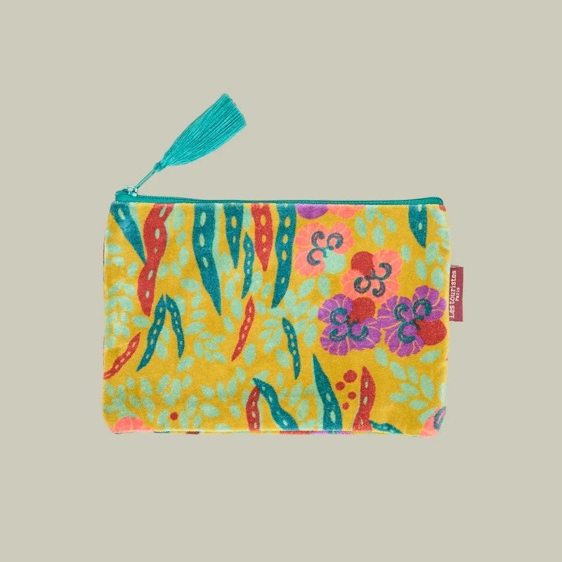 【Les Touristes】Medium Velvet Pouch_gold