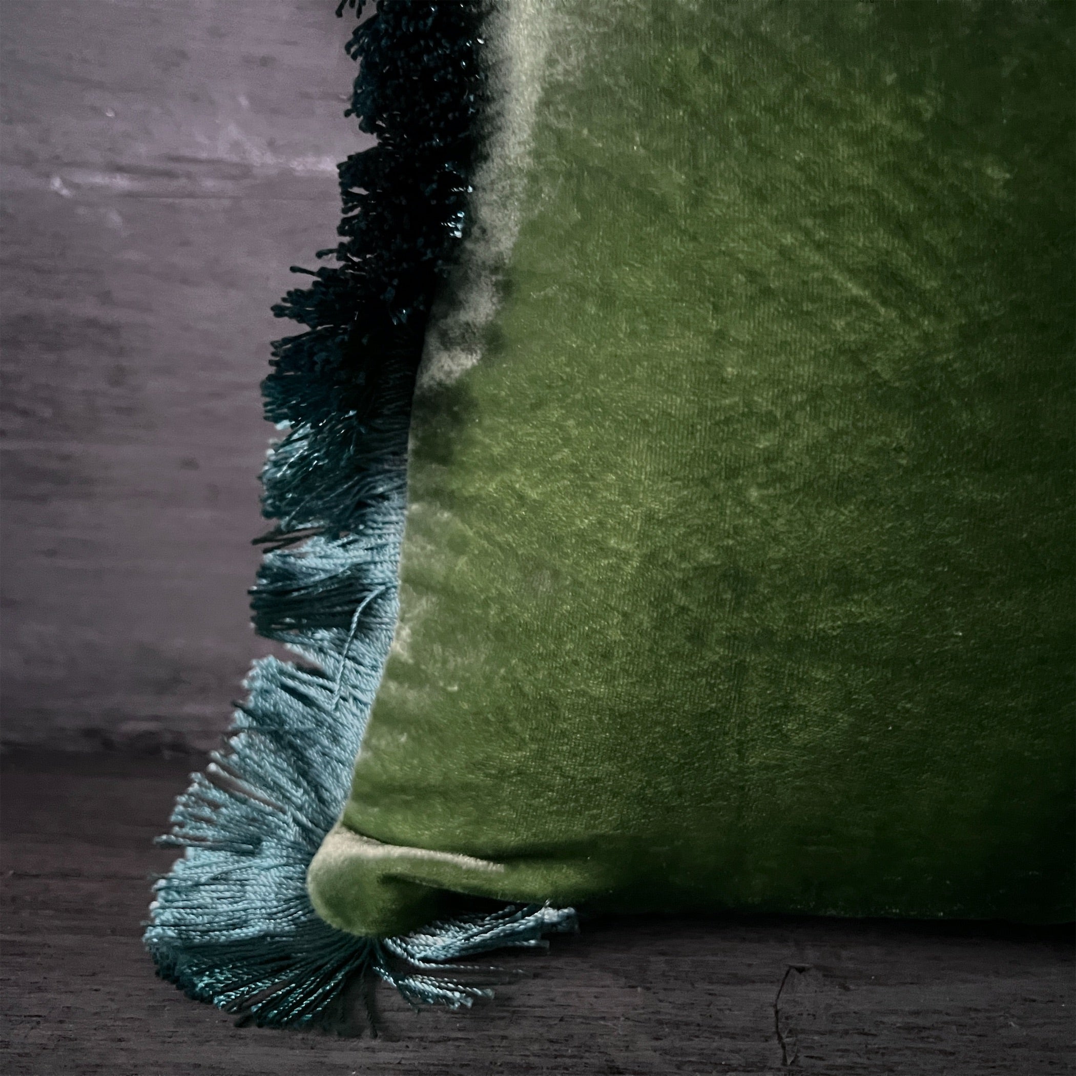 Anke Drechsel】シルクベルベットクッションカバー Emerald Air Blue