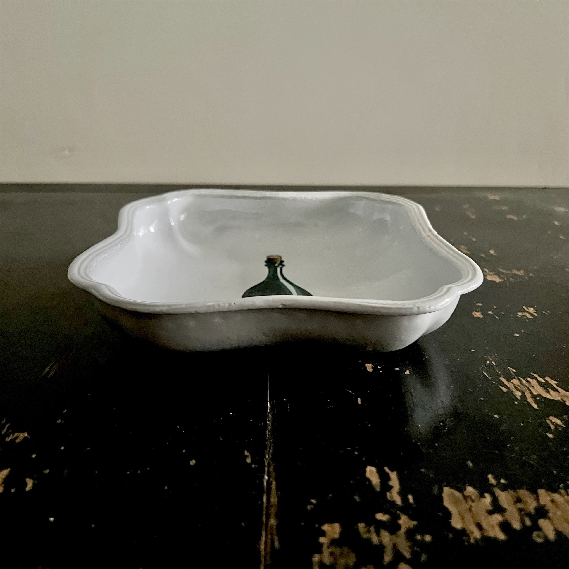 【Astier de Villatte】Green Bottle Soup Plate