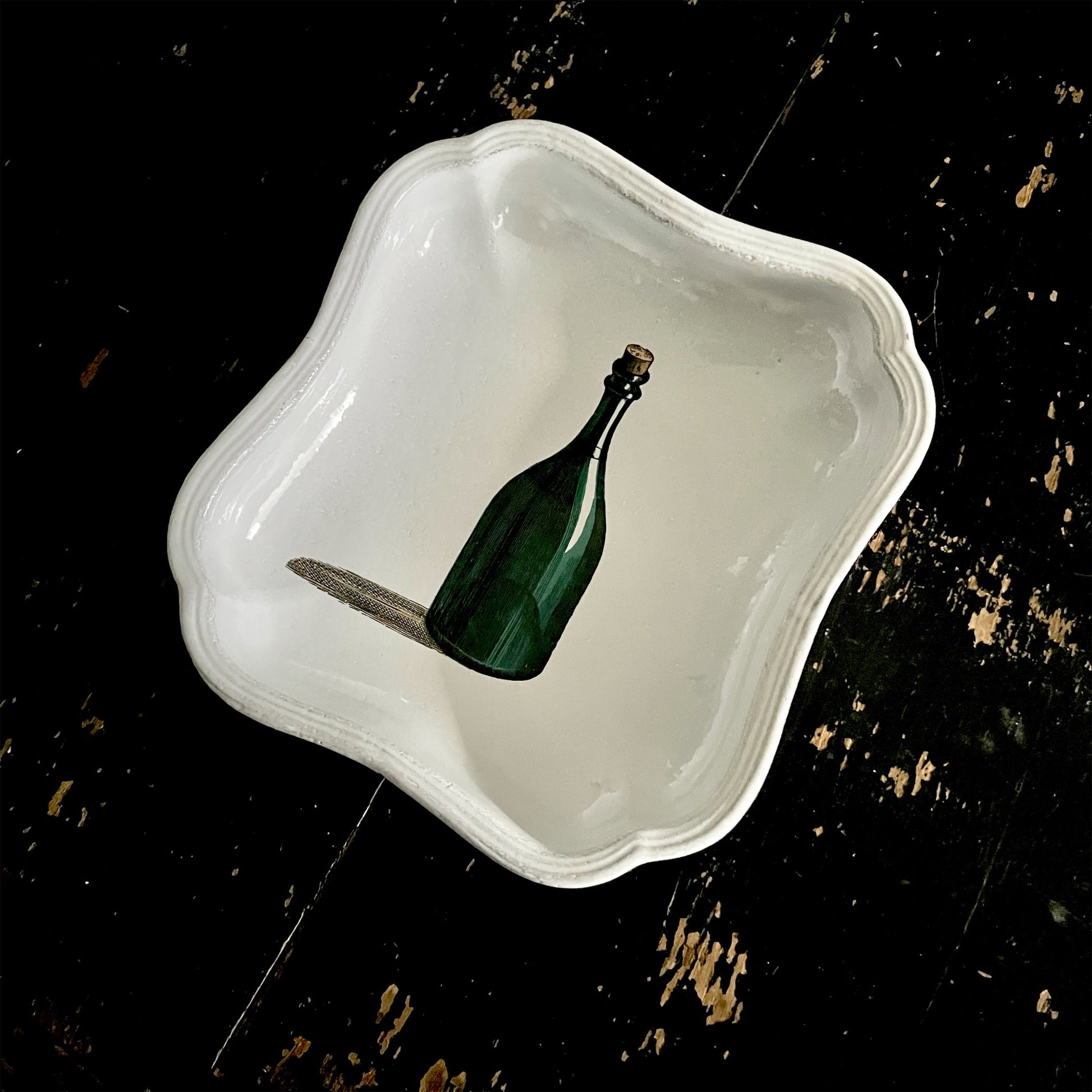 【Astier de Villatte】Green Bottle Soup Plate