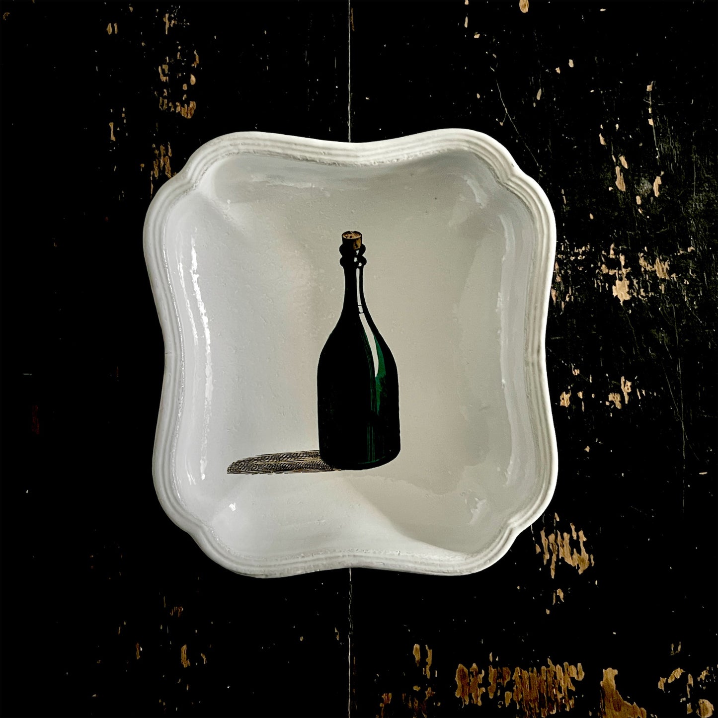 【Astier de Villatte】Green Bottle Soup Plate