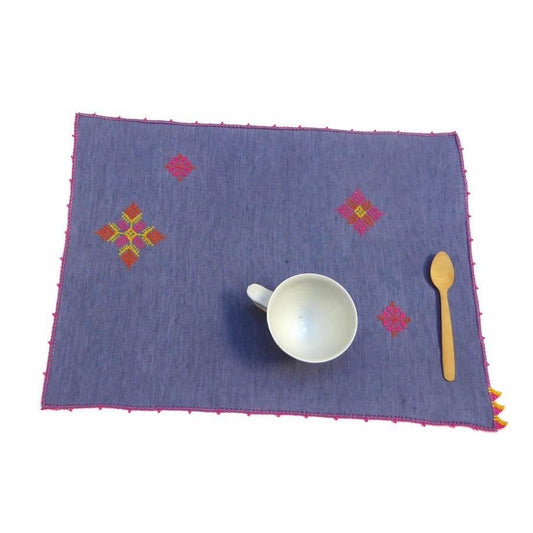 【Leo Atlante】刺繍ランチョンマット blue