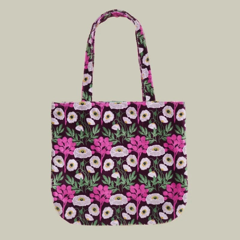 【Les Touristes】Velvet tote bag_poppy-fig