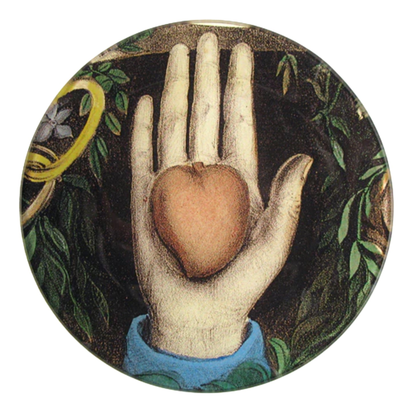 【JOHN DERIAN】デコパージュプレート Heart in Hand_5R