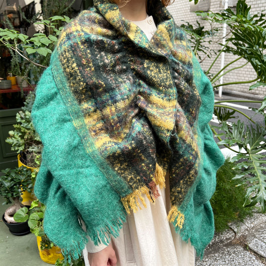 【Sayoko.M】ストール cape shirring Q3 green