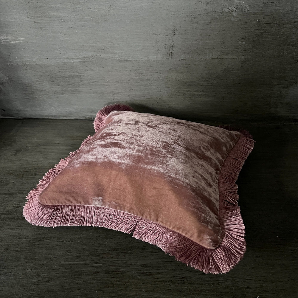 【Anke Drechsel】シルクベルベット クッションカバーPlain Vintage Plum Fringe Vintage Plum cushion 30x30