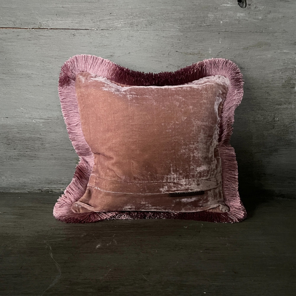 【Anke Drechsel】シルクベルベット クッションカバーPlain Vintage Plum Fringe Vintage Plum cushion 30x30