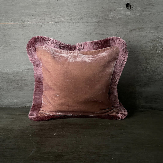 【Anke Drechsel】シルクベルベット クッションカバーPlain Vintage Plum Fringe Vintage Plum cushion 30x30