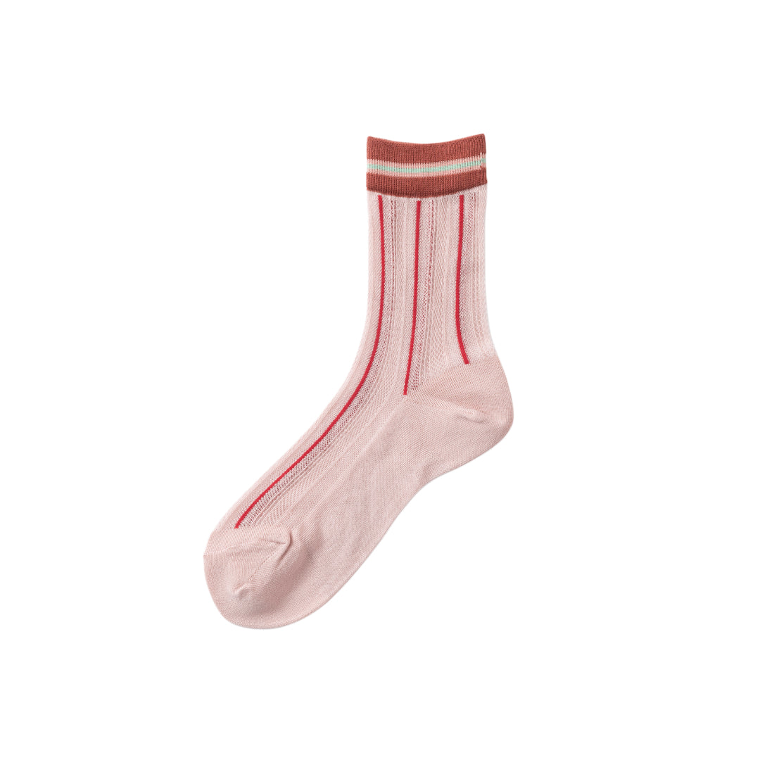 【TRICOTE】STRIPE SHEER MESH SOCKS