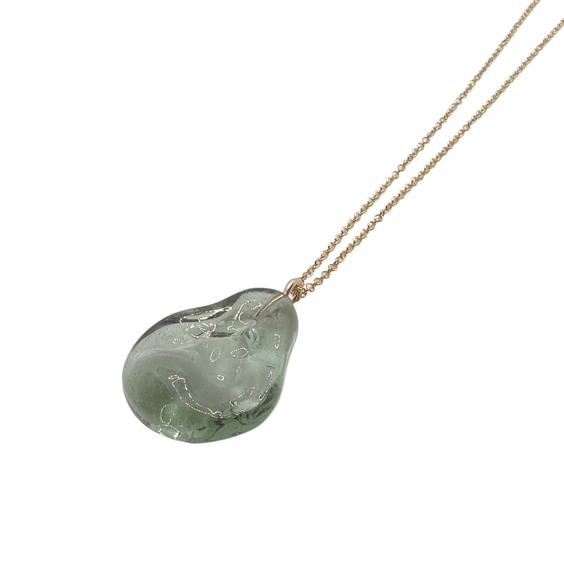 【helena rohner】flat glass pendant on gold plated brass chain