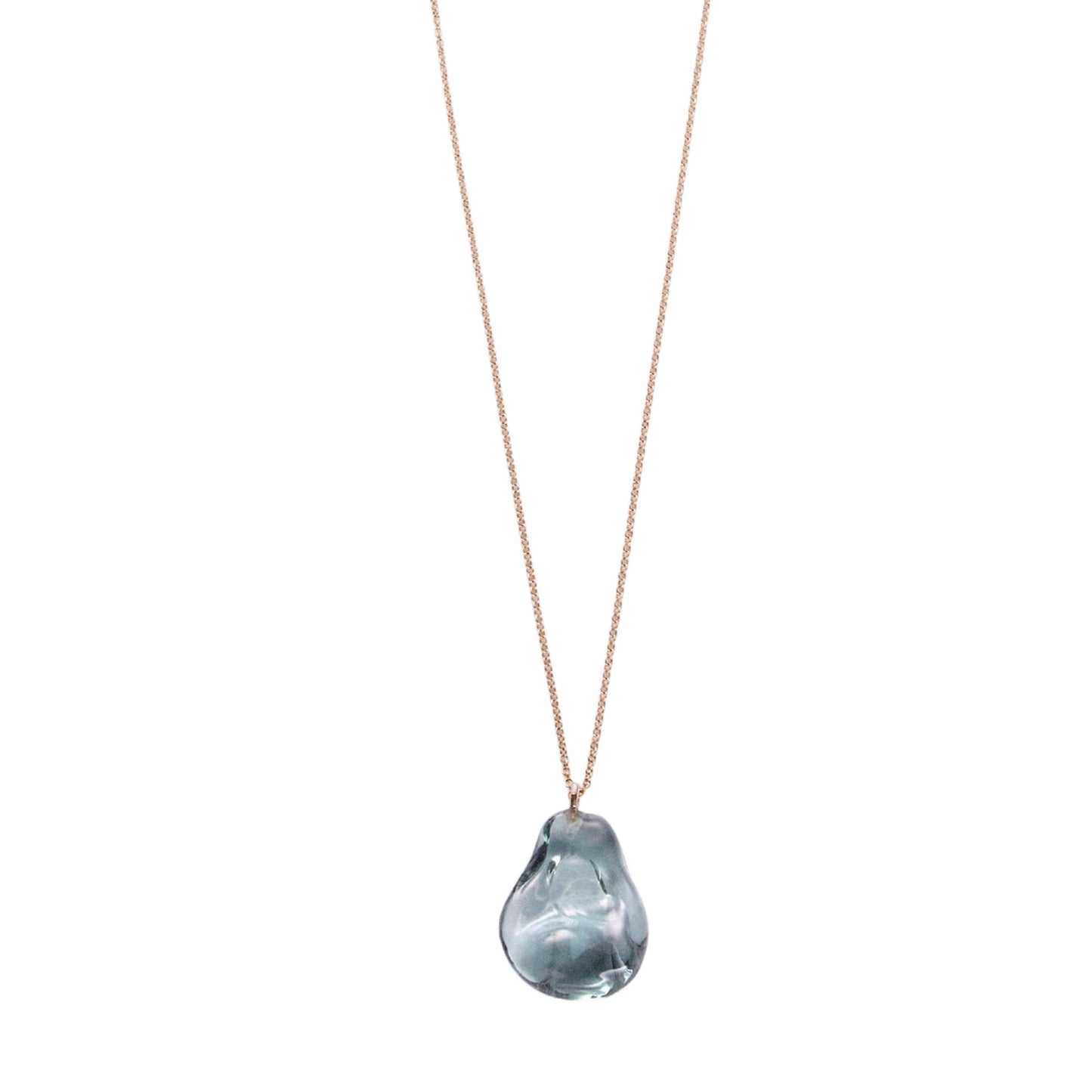 【helena rohner】flat glass pendant on gold plated brass chain
