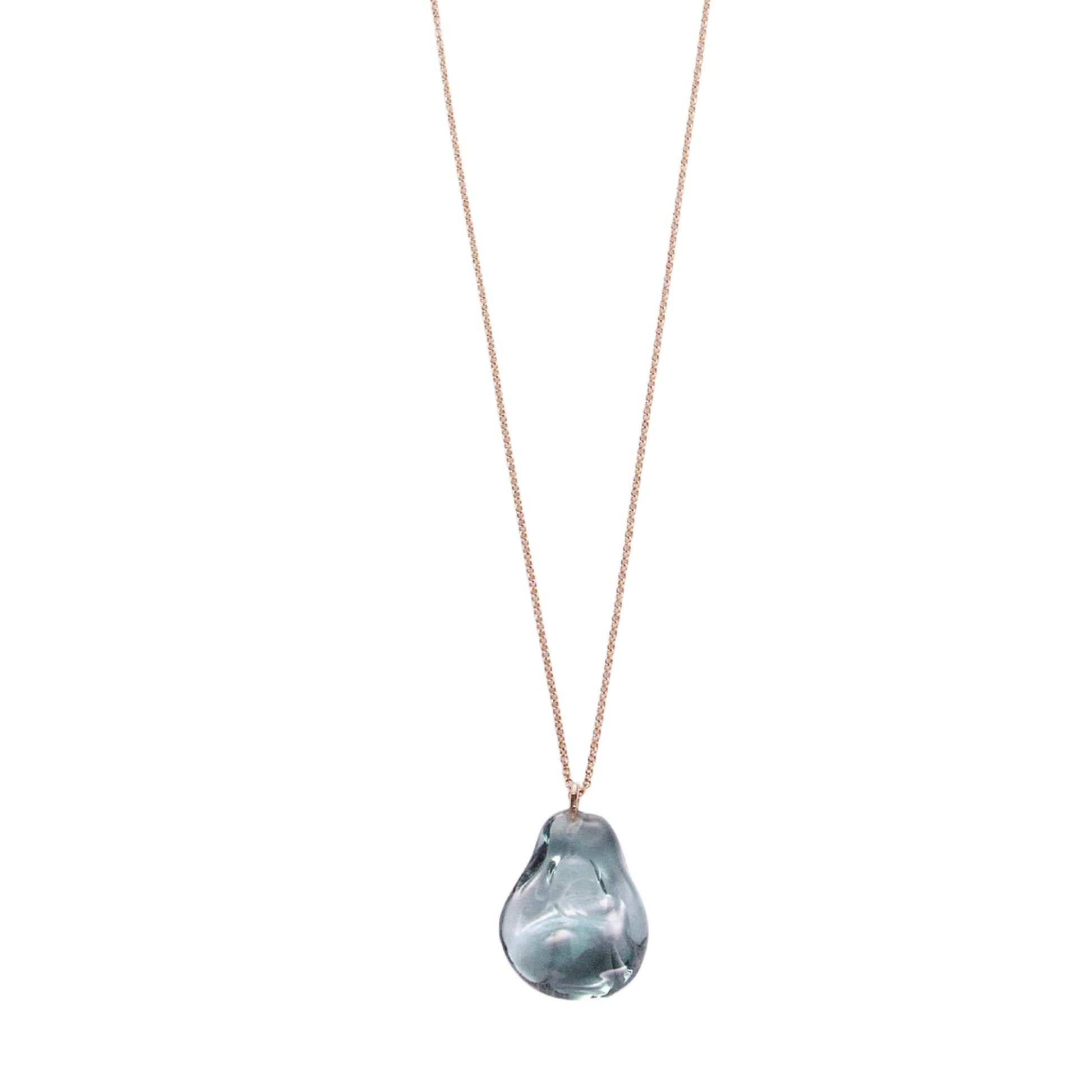 【helena rohner】flat glass pendant on gold plated brass chain