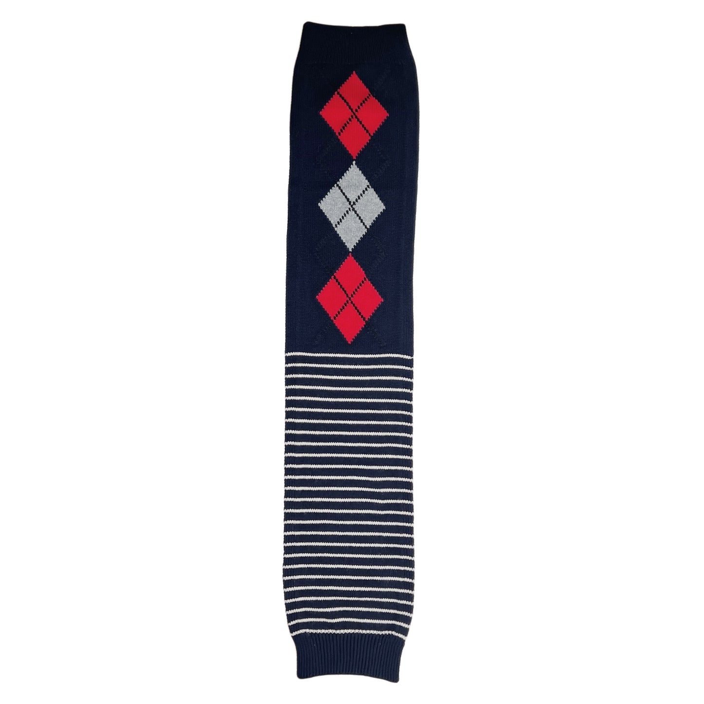 【LA FETICHE】Argyle Striped Scarf / navy,red