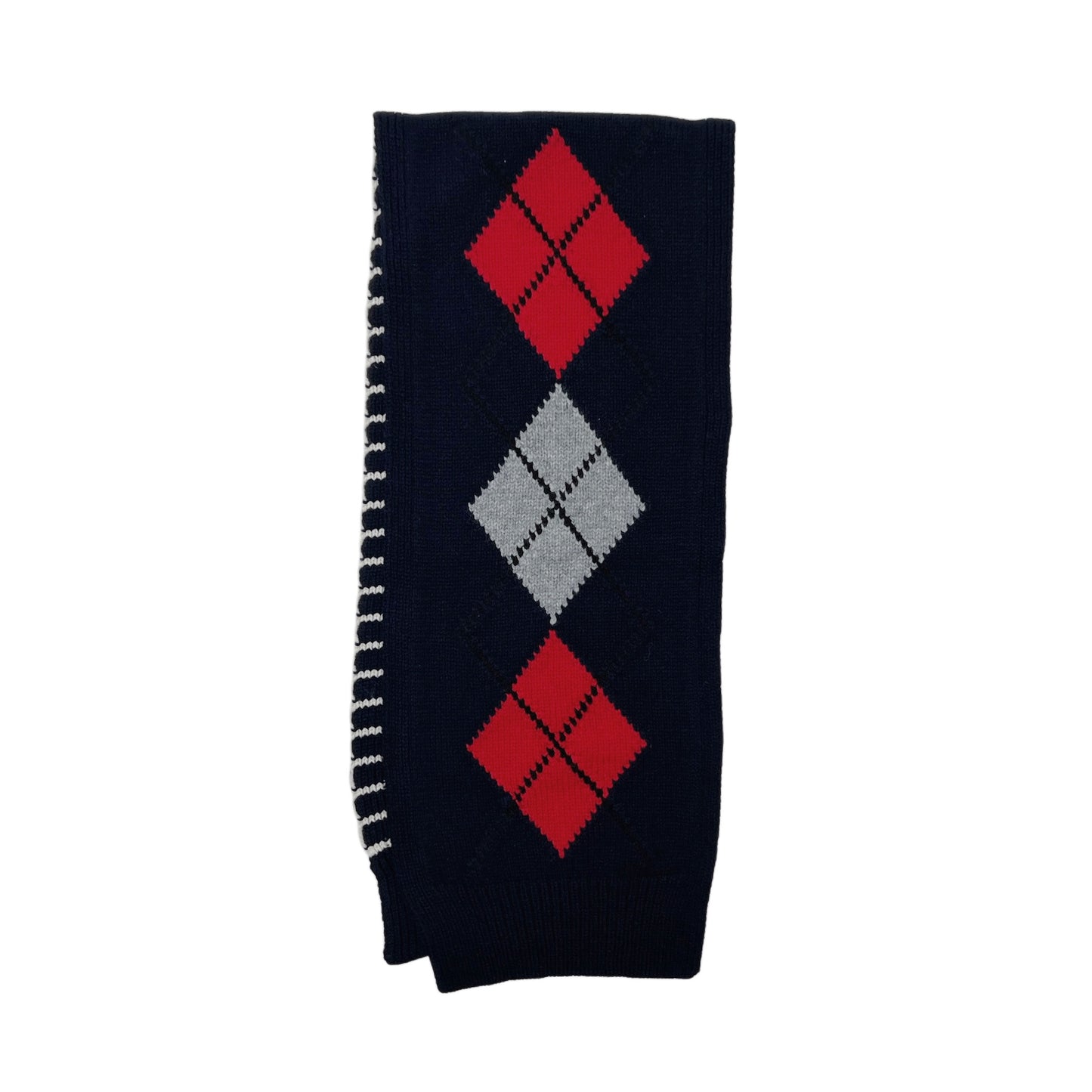 【LA FETICHE】Argyle Striped Scarf / navy,red
