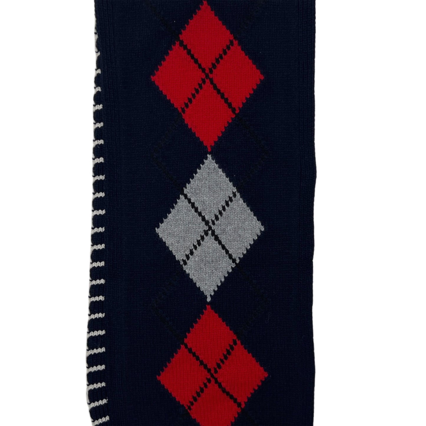 【LA FETICHE】Argyle Striped Scarf / navy,red