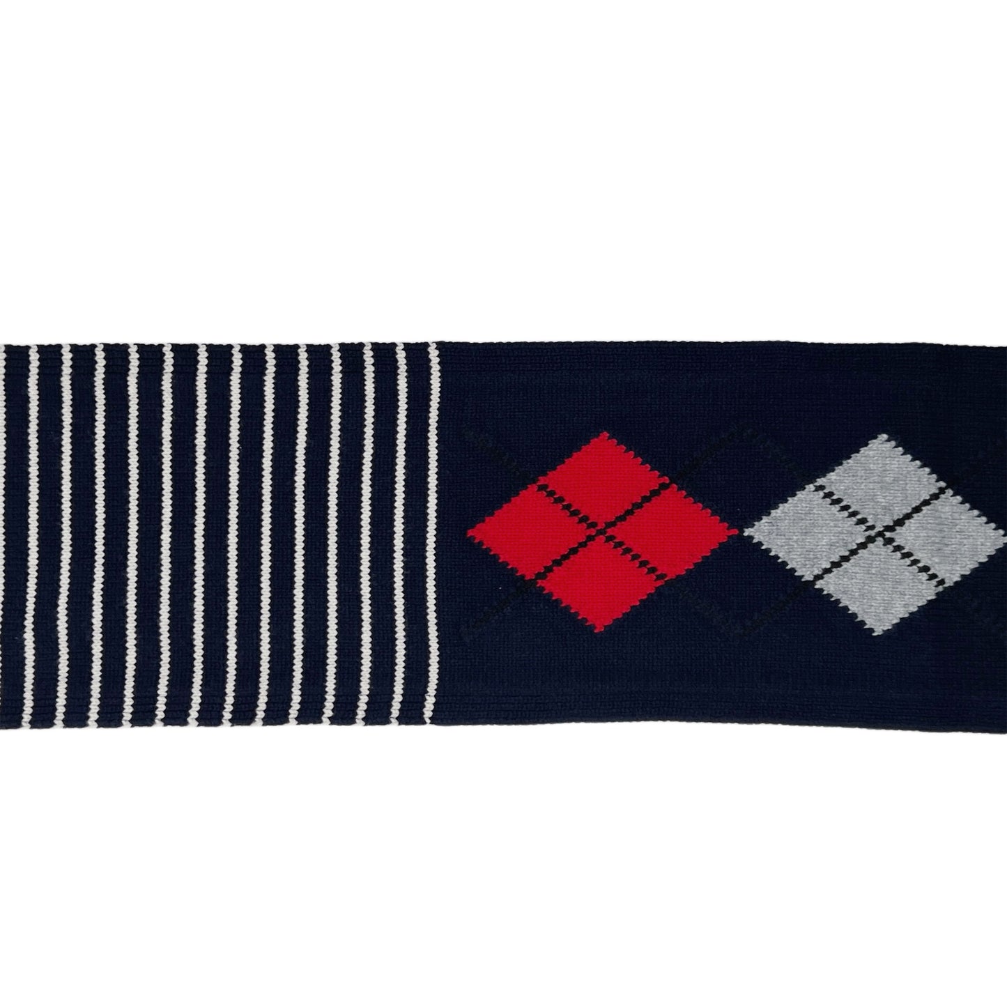 【LA FETICHE】Argyle Striped Scarf / navy,red