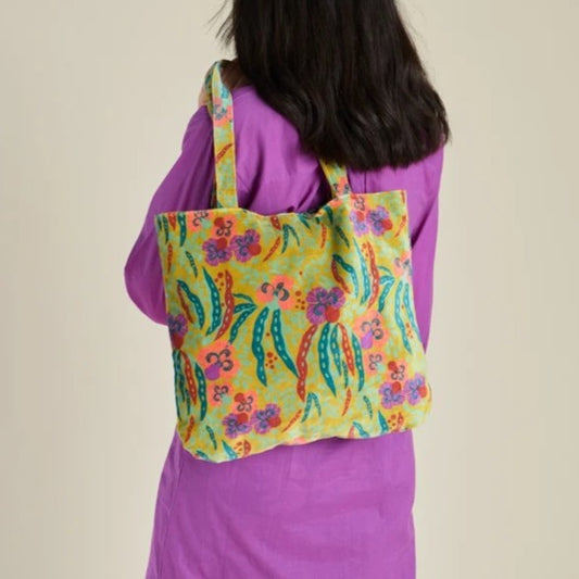 【Les Touristes】Velvet tote bag_gold