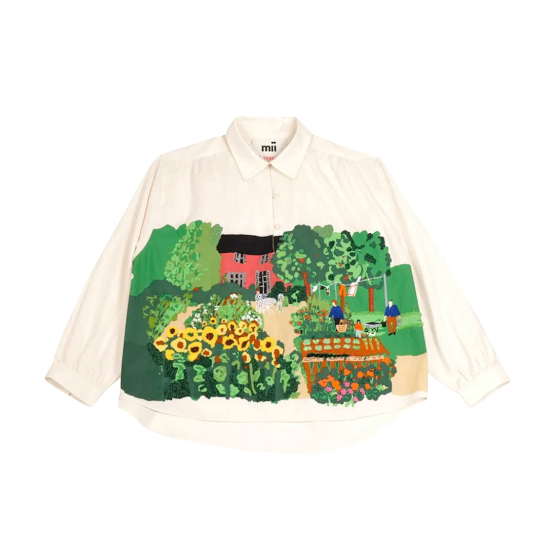 【Mii Collection】Printed Hand Embroidered Blouse #05