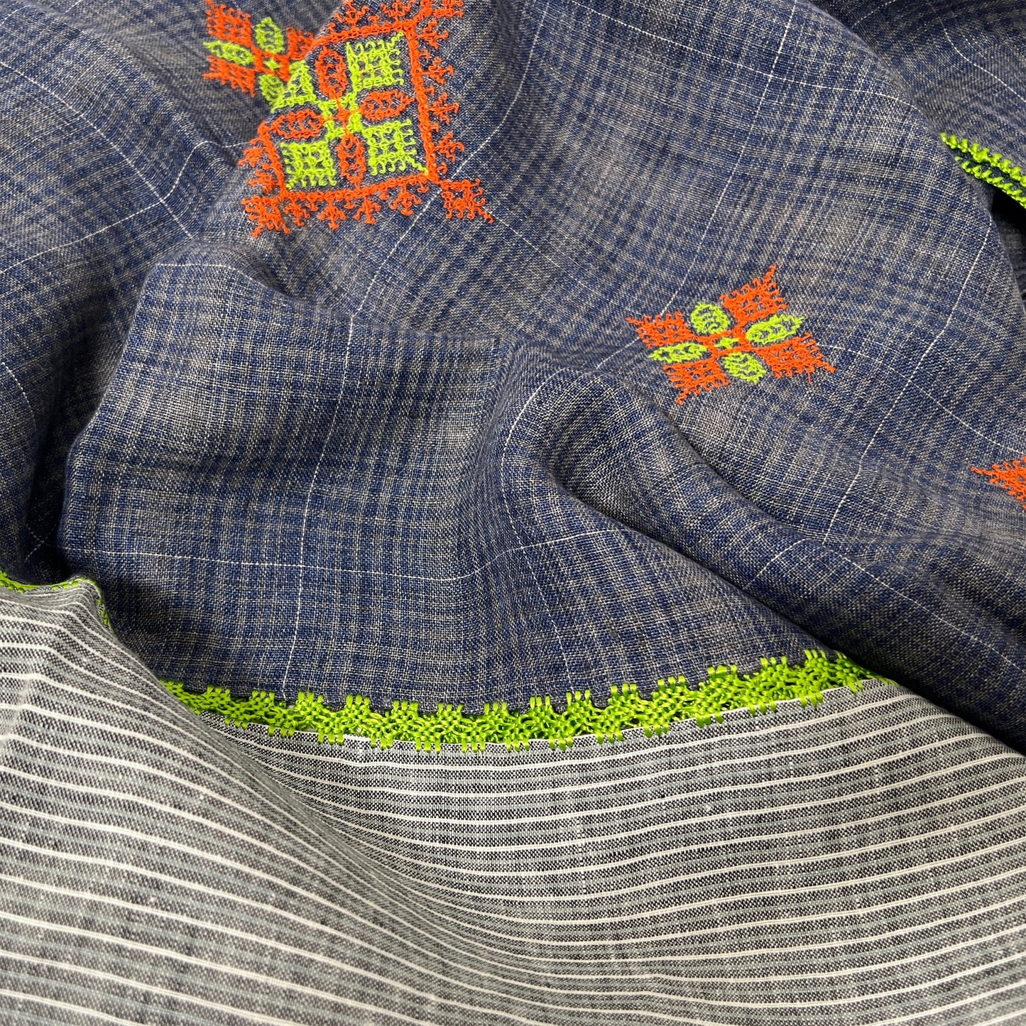 【Leo Atlante】Tablecloth_blue, green edge