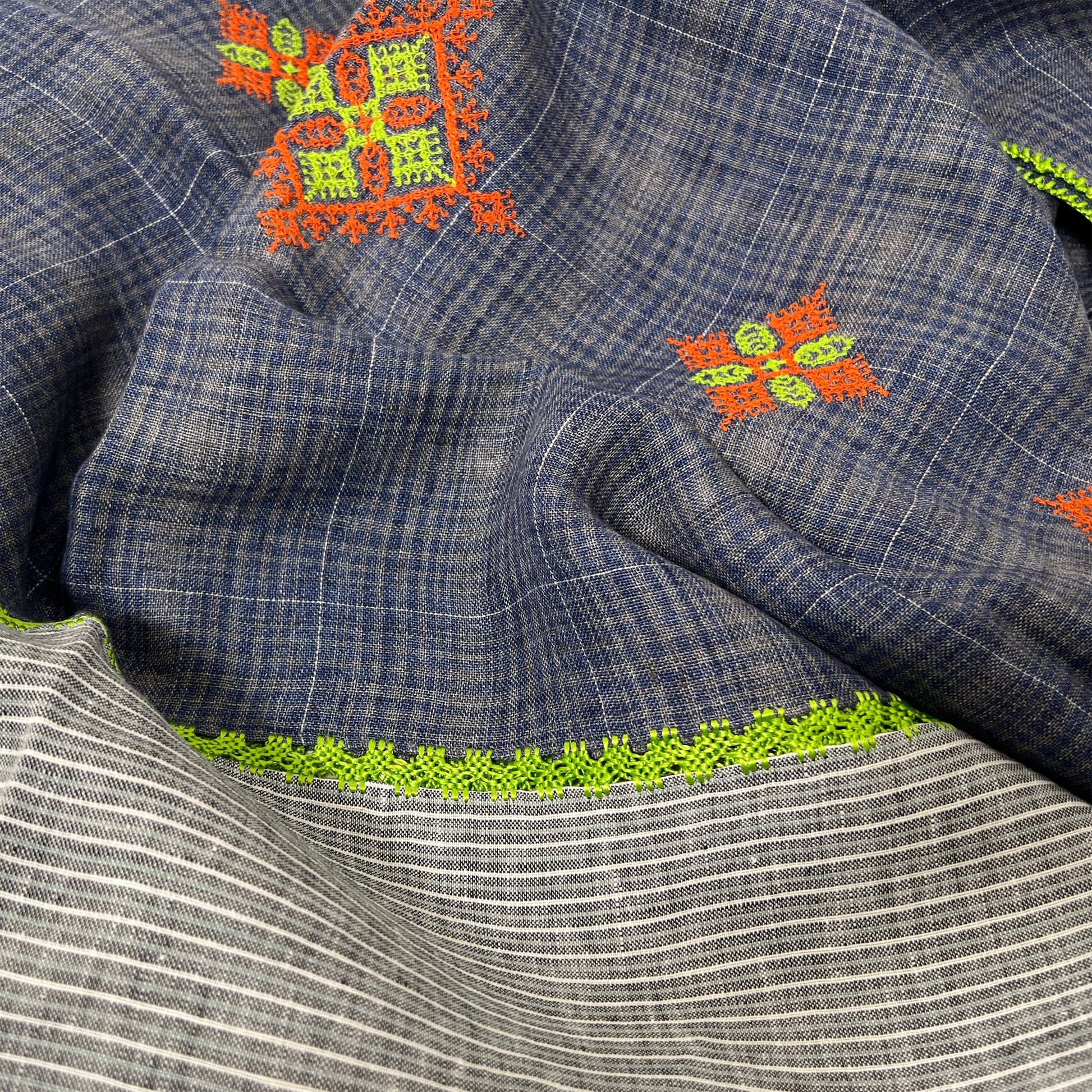 【Leo Atlante】Tablecloth_blue, green edge