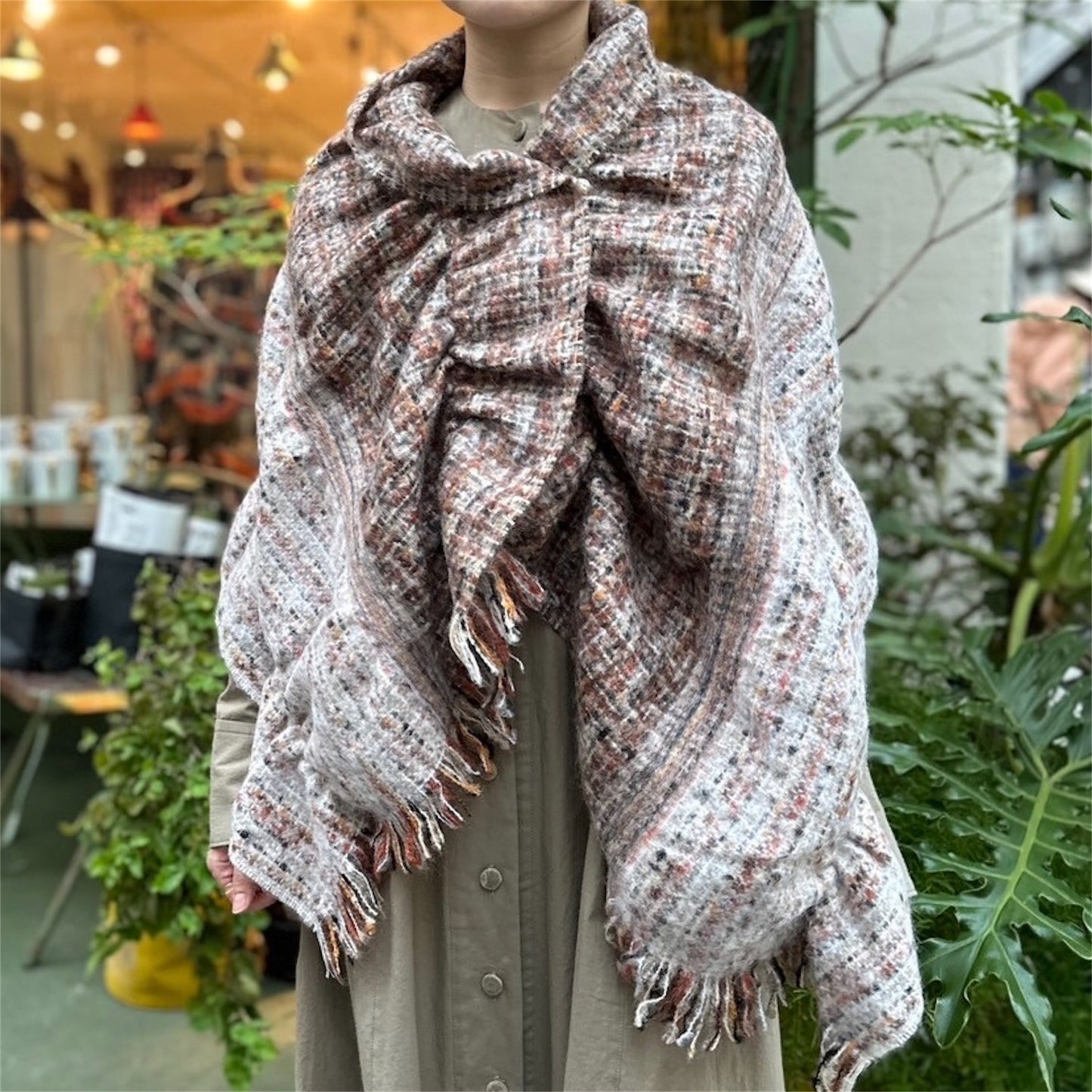 【Sayoko.M】ストール cape shirring Q2 beige