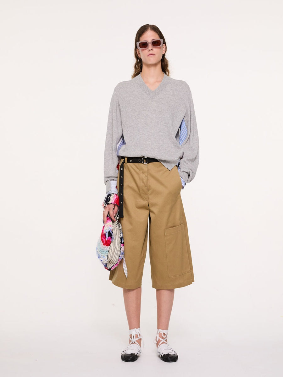 【LA FETICHE】loose fit menswear v-neck sweater