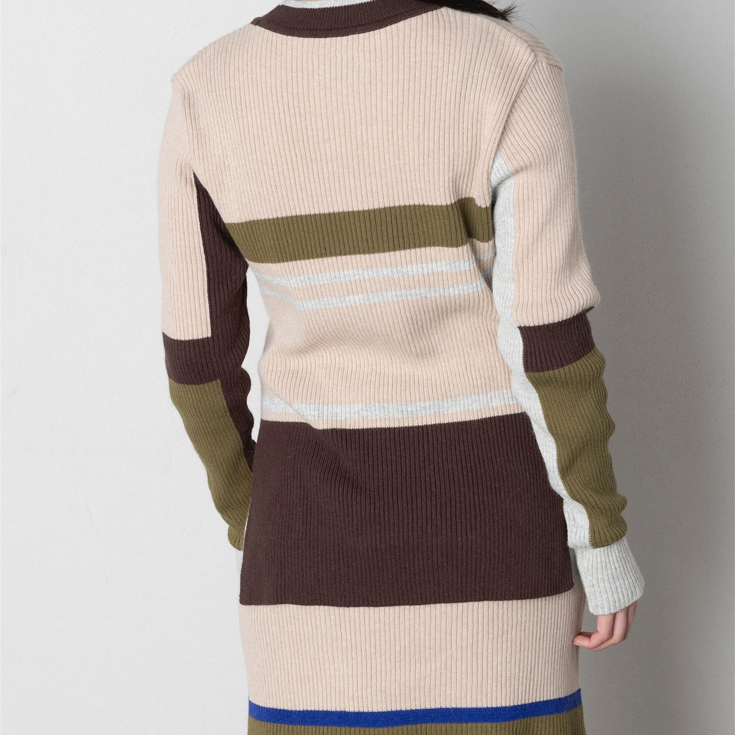 【TRICOTE】STRIPE RIB SWEATER