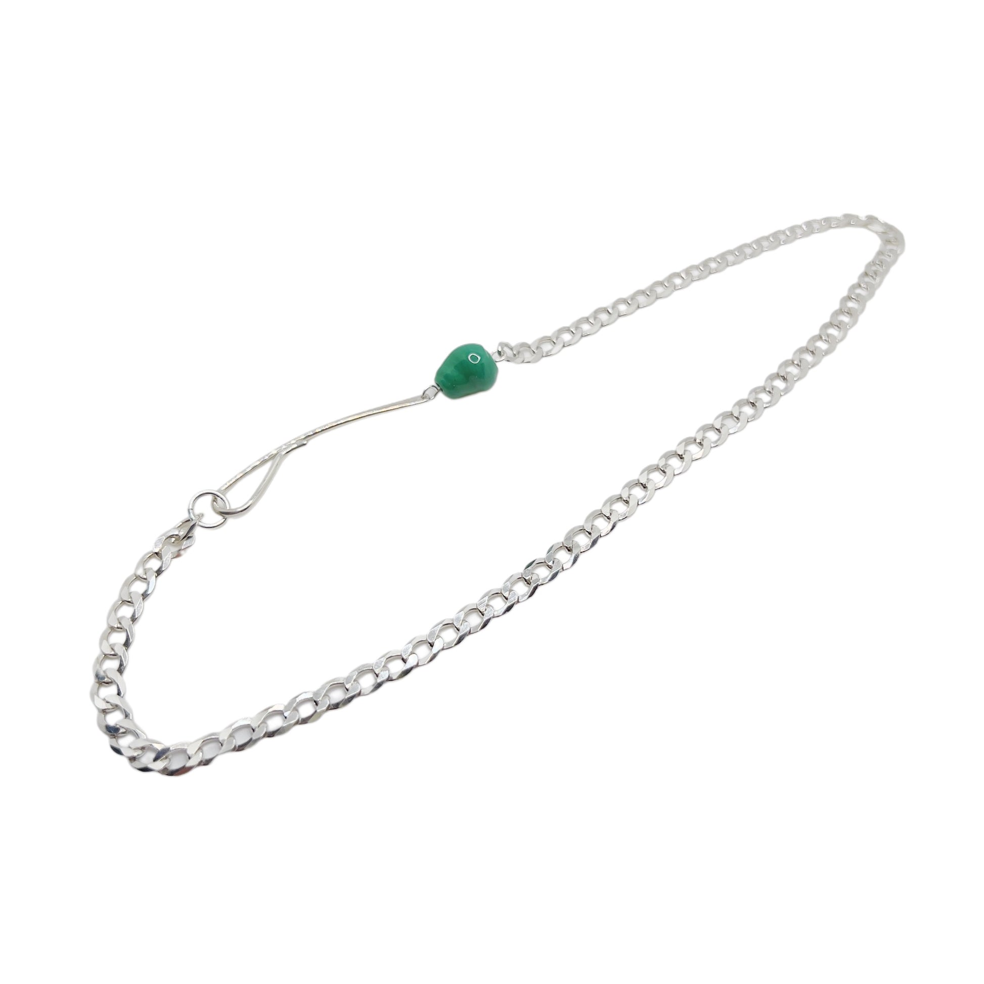 【Helena Rohner】flat silver chain with glass bead necklace