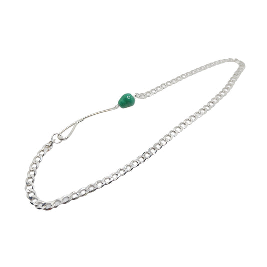 【Helena Rohner】flat silver chain with glass bead necklace
