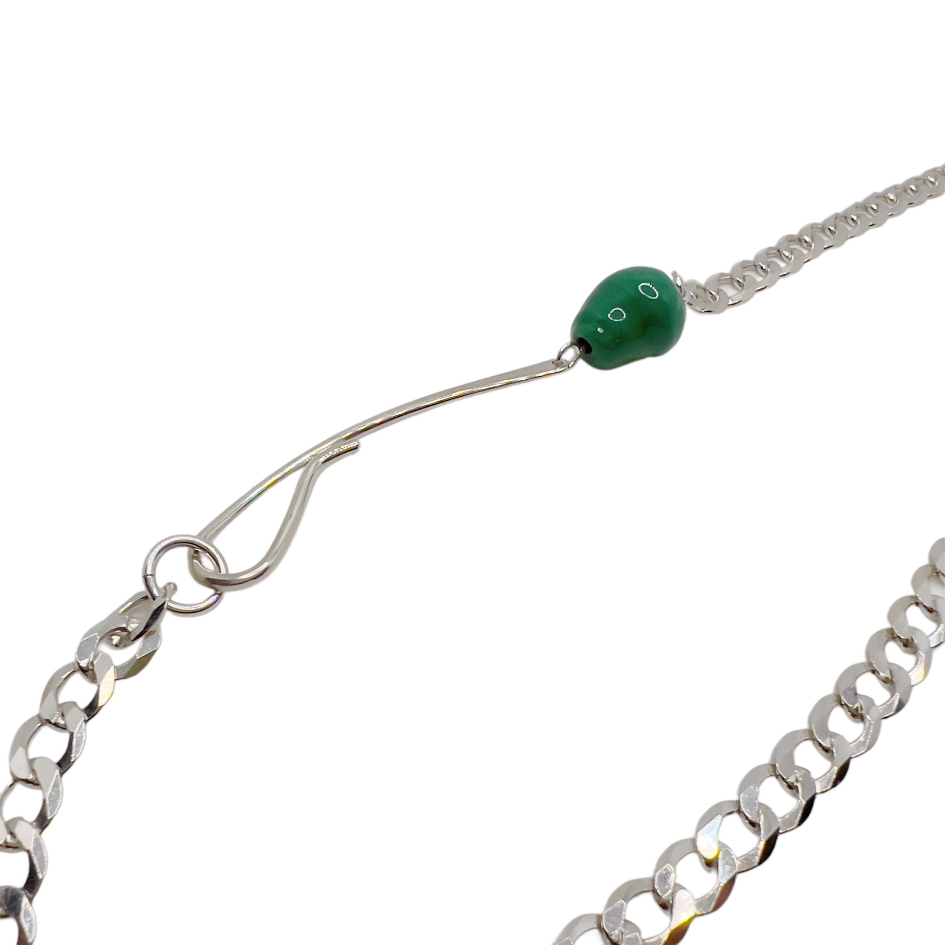 【Helena Rohner】flat silver chain with glass bead necklace
