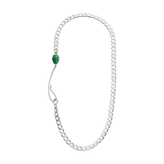【Helena Rohner】flat silver chain with glass bead necklace