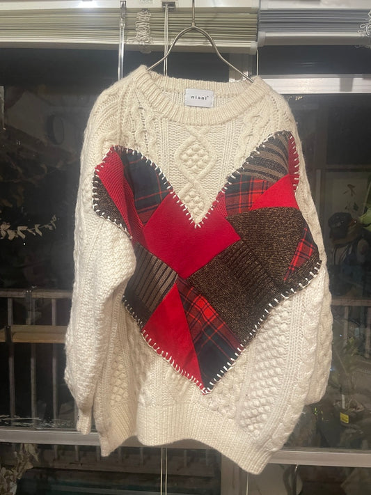 【nisai】つぎはぎのハートのニット 005