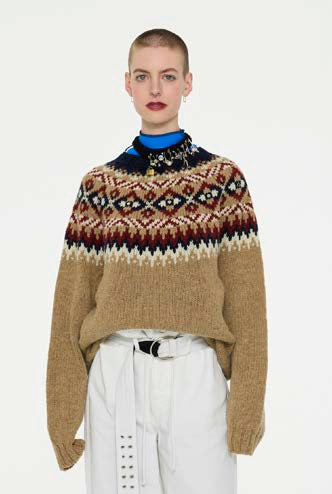 【LA FETICHE】Chunky Fairisle Sweater W/Stud