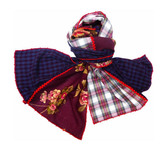 【Leo Atlante】OUPS Scarf_check, plum