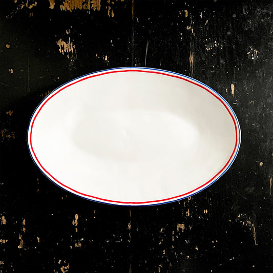 【Astier de Villatte】Oval Tricolore Platter