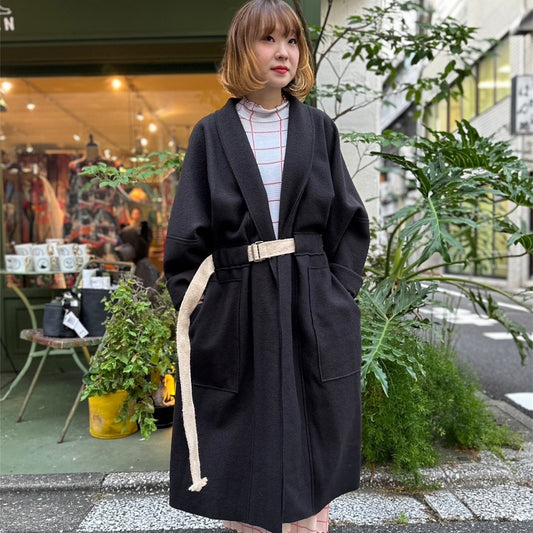 【ohta】dark brown long coat jk-74D