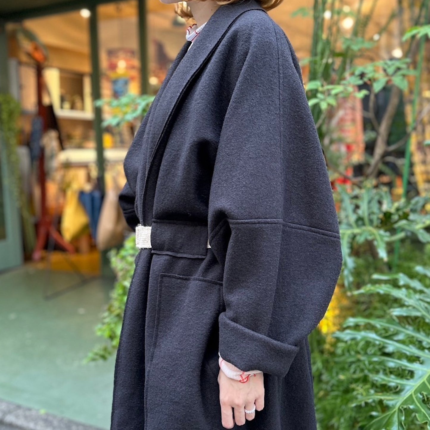 【ohta】dark brown long coat jk-74D