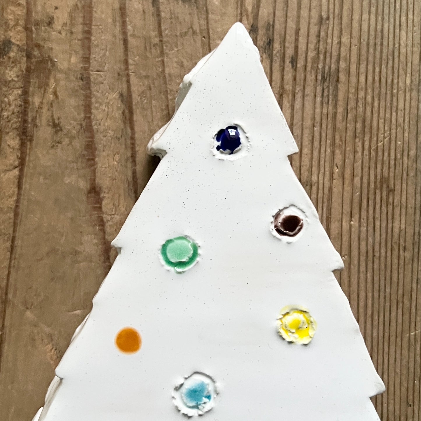 【MV% ceramics design】CHRISTMAS TREEES WHITE with dots
