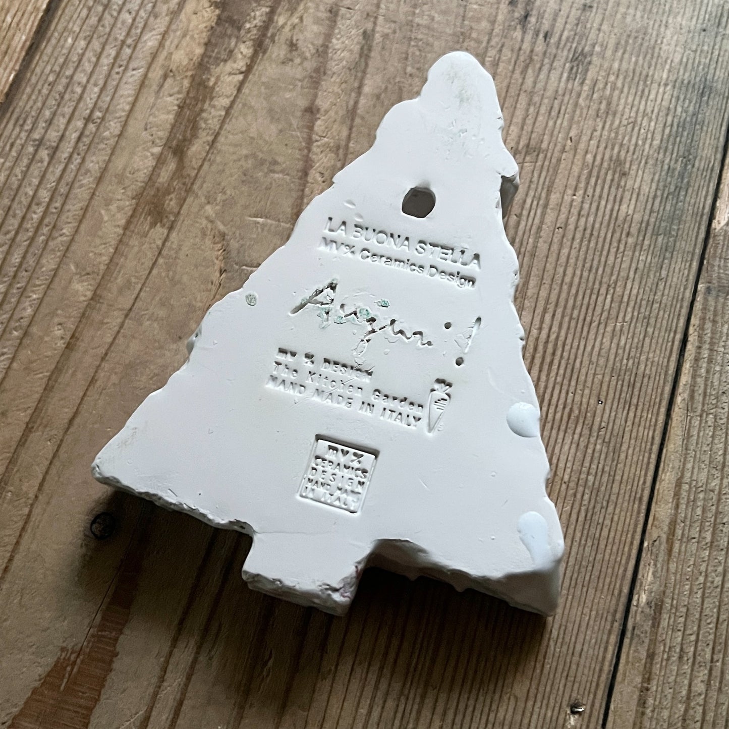 【MV% ceramics design】CHRISTMAS TREEES WHITE with dots