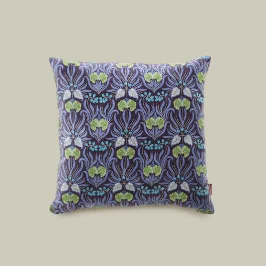 【Les Touristes】Velvet cushion cover sq._muguet-blue