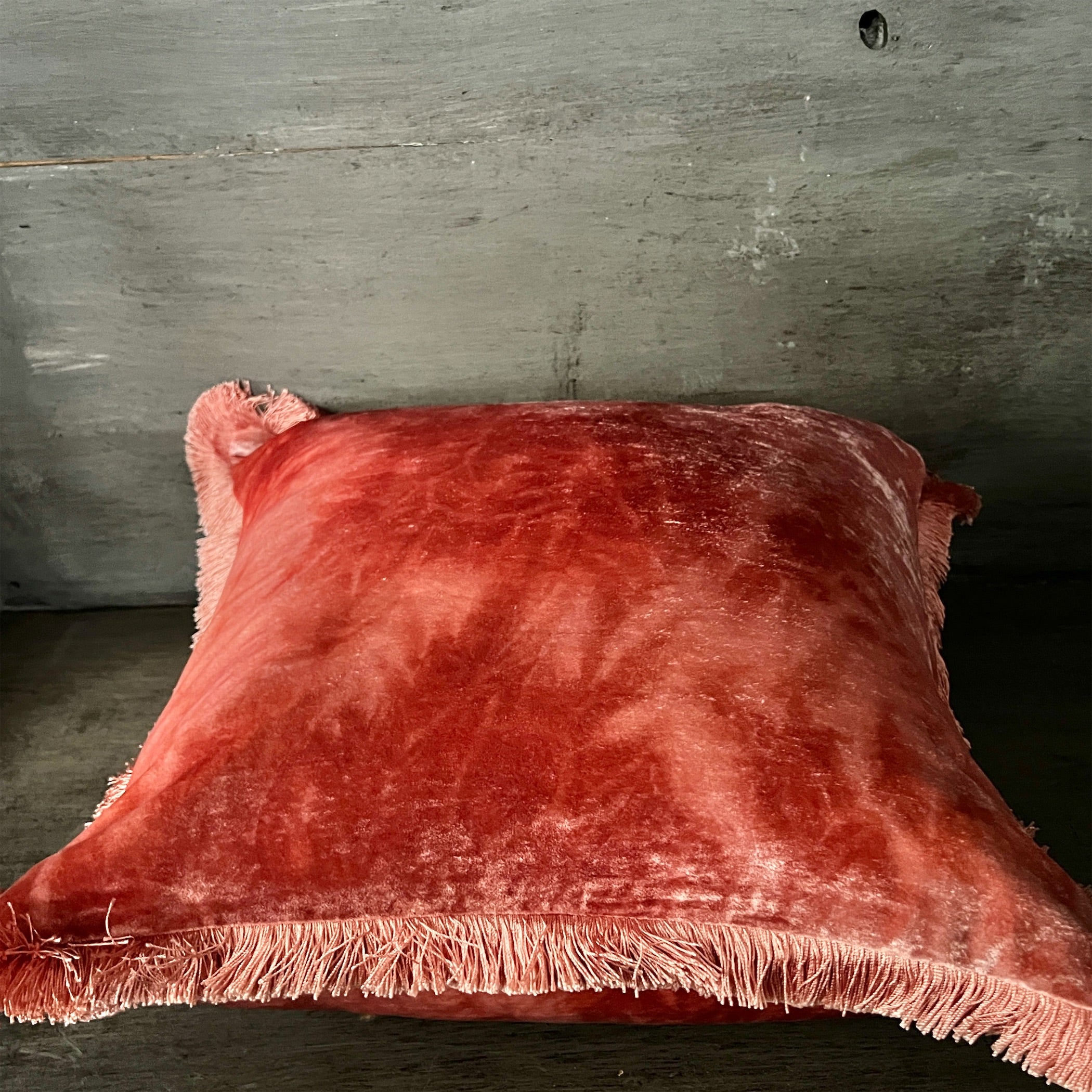 Anke Drechsel】シルクベルベットクッションカバー Shaded Rose Peach